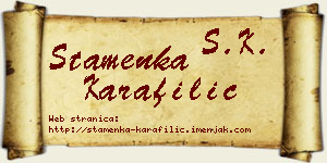 Stamenka Karafilić vizit kartica